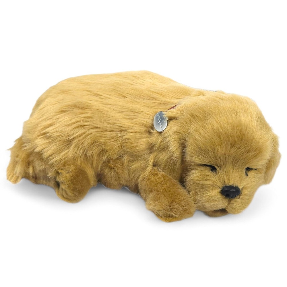 Perfect Petzzz Golden Retriever Sleeping Breathing Puppy Dog Plush Toy Tested